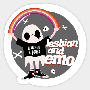 Lesbian and Emo Badge Sticker